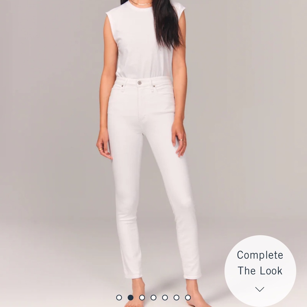 Abercrombie Low Rise White Jeans